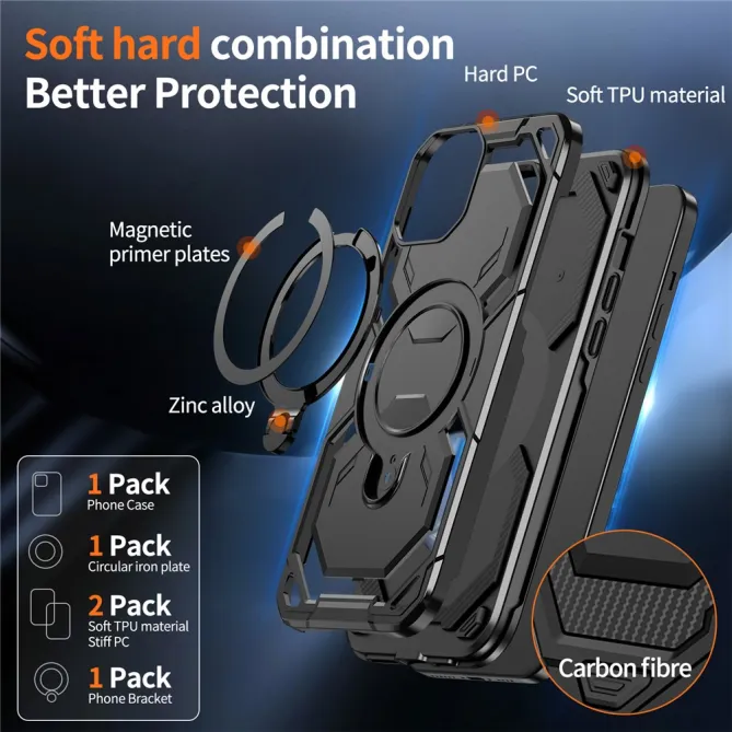 Coque iPhone 15 Anneau Magnétique Béquille