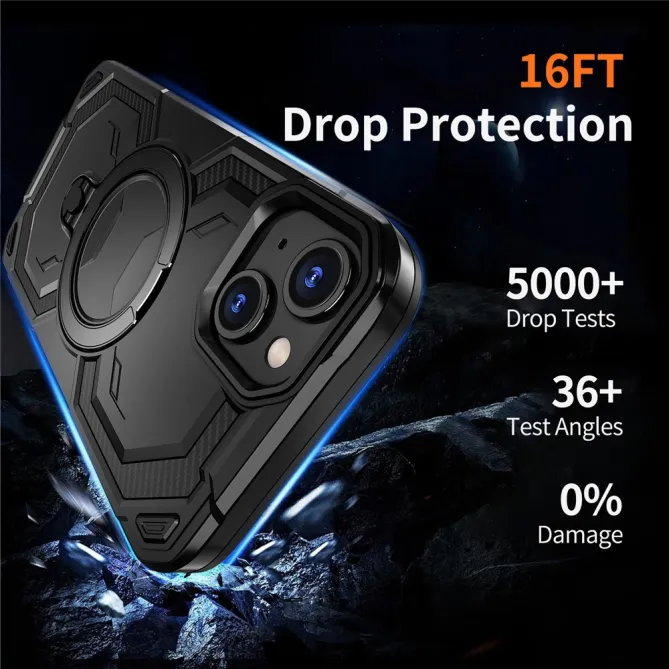 Coque iPhone 15 Anneau Magnétique Béquille