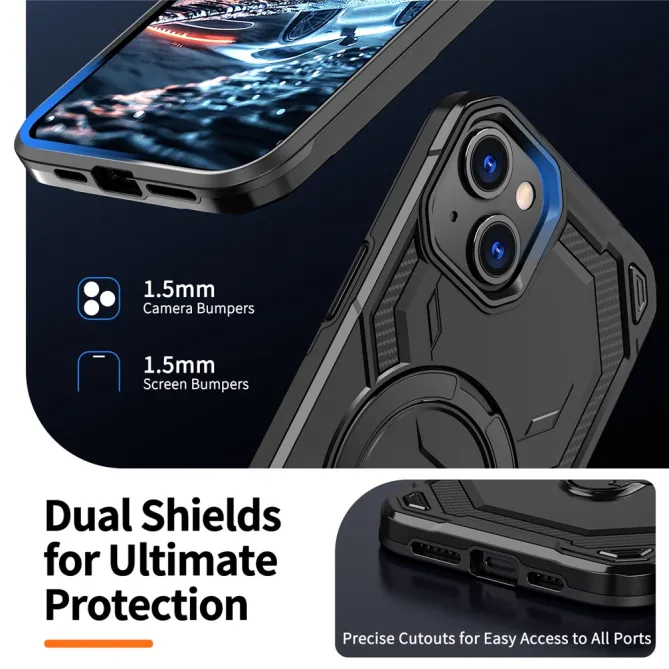Coque iPhone 15 Anneau Magnétique Béquille