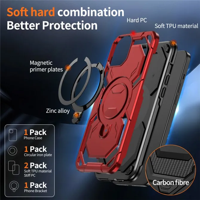 Coque iPhone 15 Anneau Magnétique Béquille