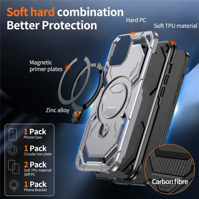 Coque iPhone 15 Anneau Magnétique Béquille