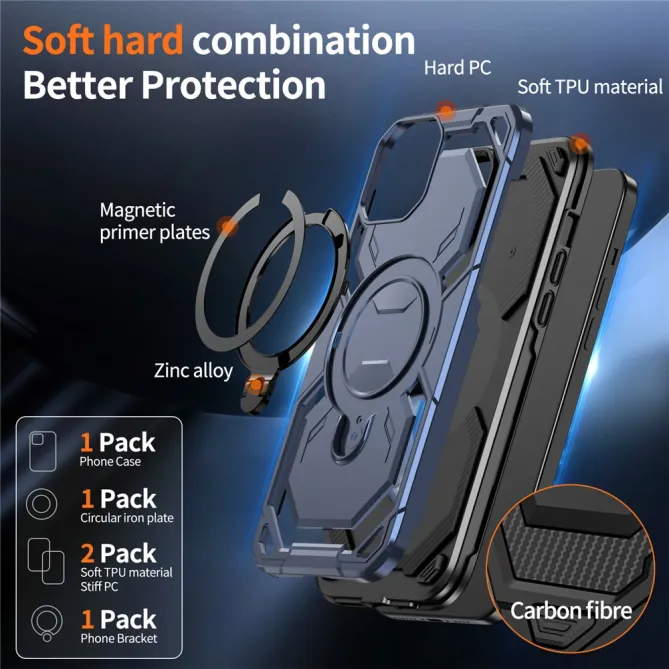 Coque iPhone 15 Anneau Magnétique Béquille