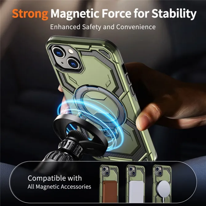 Coque iPhone 15 Anneau Magnétique Béquille