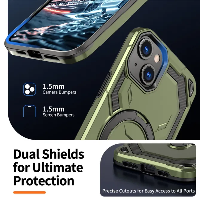 Coque iPhone 15 Anneau Magnétique Béquille