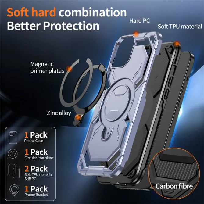 Coque iPhone 15 Anneau Magnétique Béquille