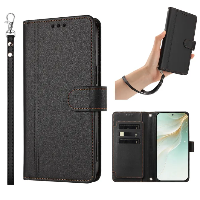 Étui Motorola Moto G77 / G67 avec 9 Emplacements Cartes - Simili Cuir Dragonne