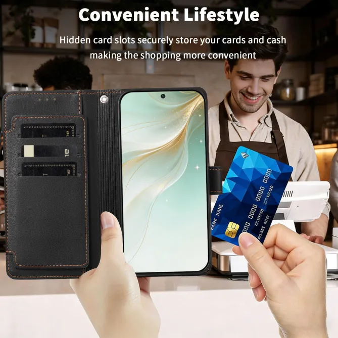 Étui Motorola Moto G77 / G67 avec 9 Emplacements Cartes - Simili Cuir Dragonne
