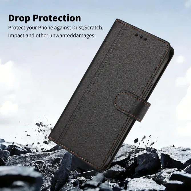 Étui Motorola Moto G77 / G67 avec 9 Emplacements Cartes - Simili Cuir Dragonne