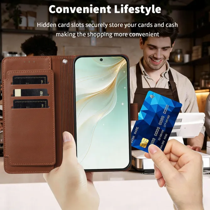 Étui Motorola Moto G77 / G67 avec 9 Emplacements Cartes - Simili Cuir Dragonne