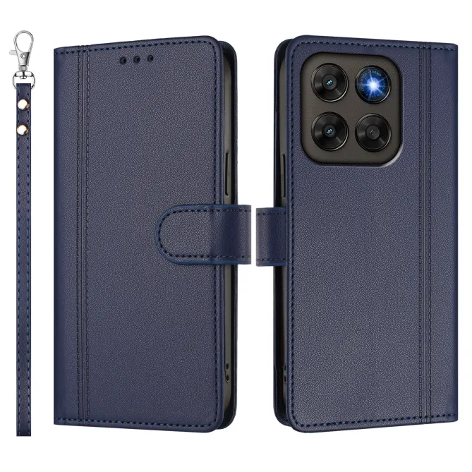 Étui Motorola Moto G77 / G67 avec 9 Emplacements Cartes - Simili Cuir Dragonne
