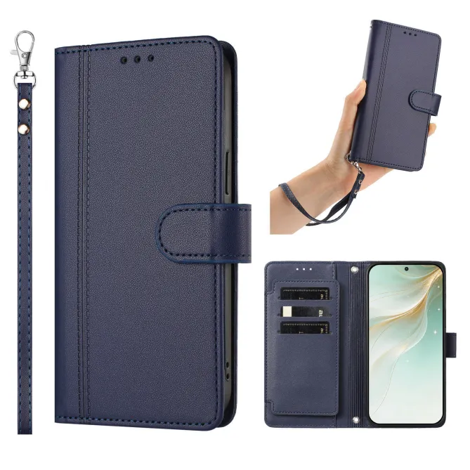 Étui Motorola Moto G77 / G67 avec 9 Emplacements Cartes - Simili Cuir Dragonne