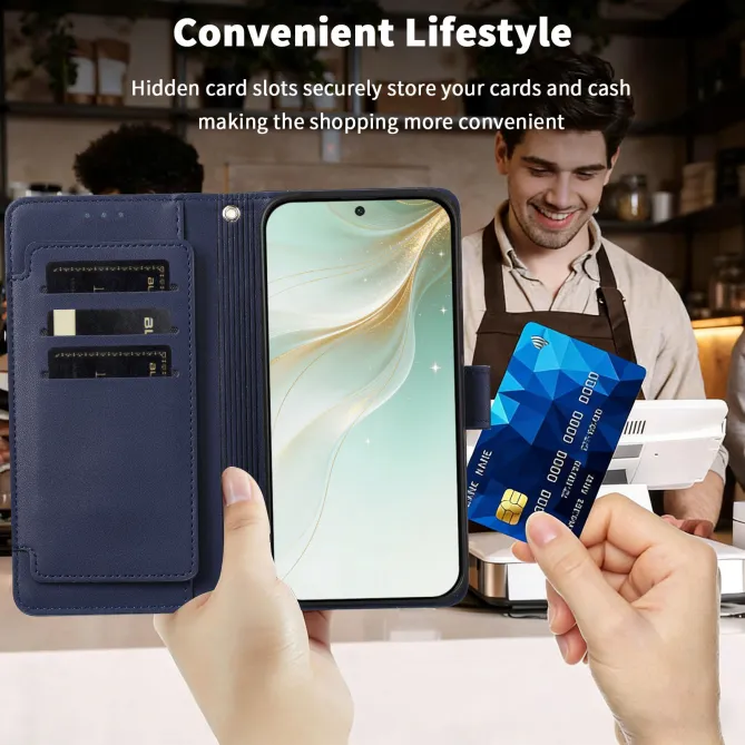 Étui Motorola Moto G77 / G67 avec 9 Emplacements Cartes - Simili Cuir Dragonne