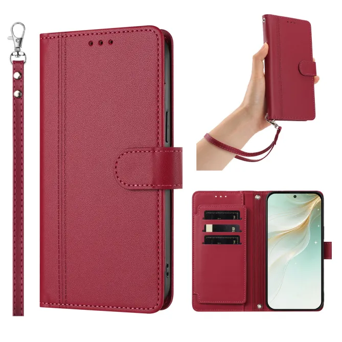 Étui Motorola Moto G77 / G67 avec 9 Emplacements Cartes - Simili Cuir Dragonne