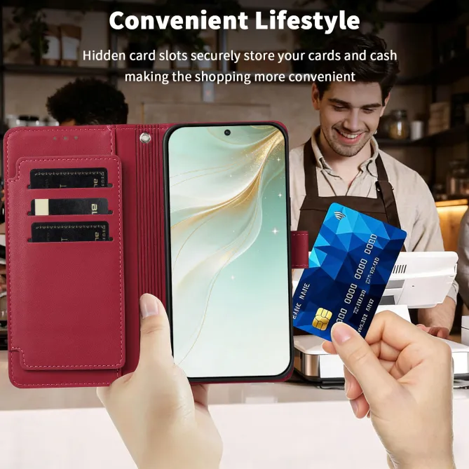 Étui Motorola Moto G77 / G67 avec 9 Emplacements Cartes - Simili Cuir Dragonne
