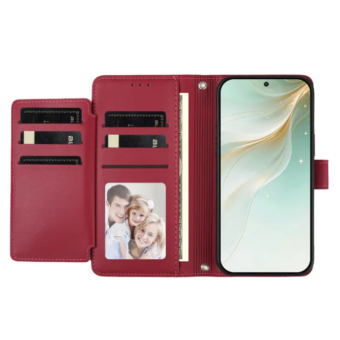 Étui Motorola Moto G77 / G67 avec 9 Emplacements Cartes - Simili Cuir Dragonne