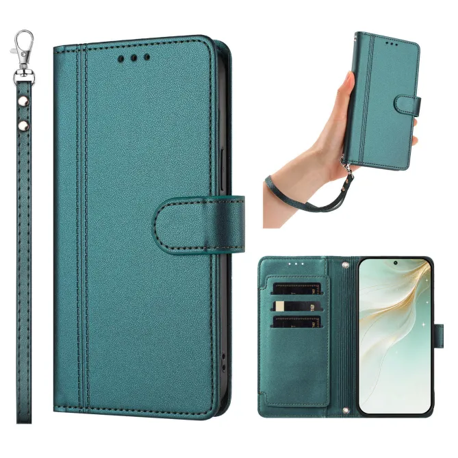 Étui Motorola Moto G77 / G67 avec 9 Emplacements Cartes - Simili Cuir Dragonne