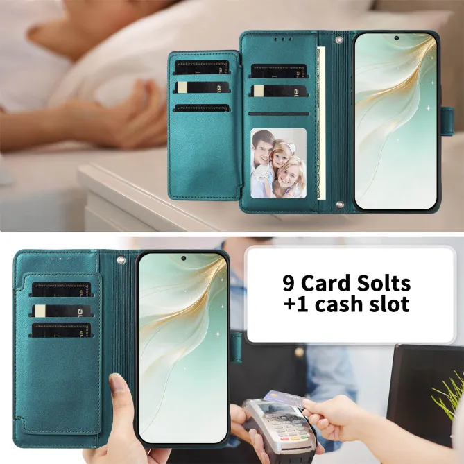Étui Motorola Moto G77 / G67 avec 9 Emplacements Cartes - Simili Cuir Dragonne