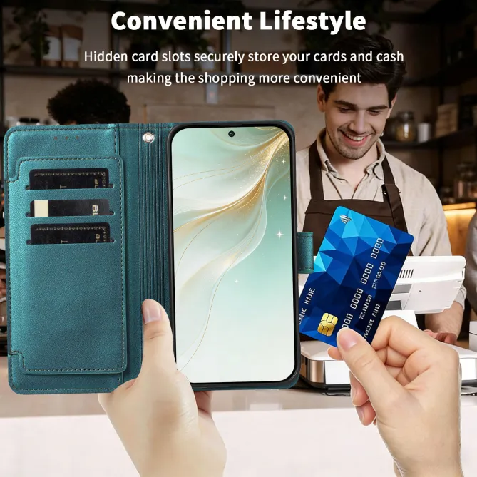 Étui Motorola Moto G77 / G67 avec 9 Emplacements Cartes - Simili Cuir Dragonne