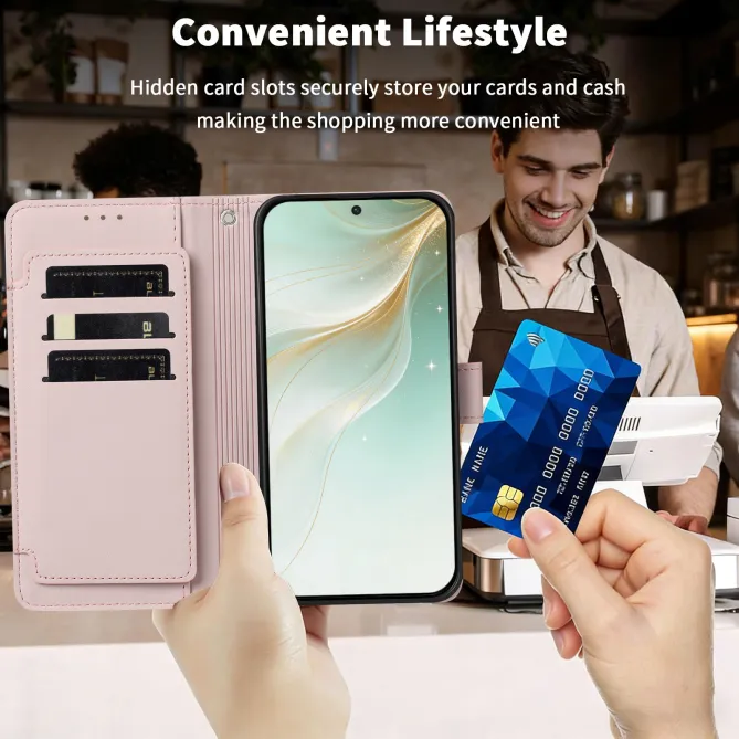 Étui Motorola Moto G77 / G67 avec 9 Emplacements Cartes - Simili Cuir Dragonne