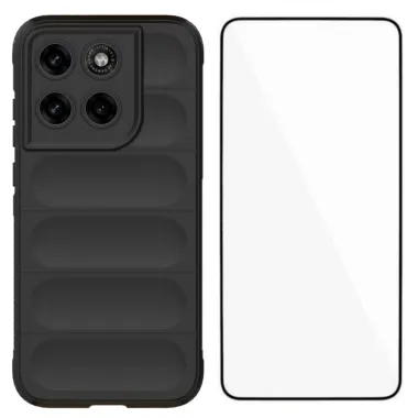 Coque Motorola Moto G67 / G77 Rugged Silicone avec Verre trempé