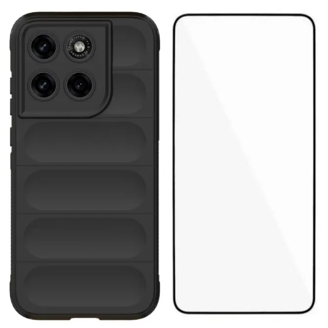 Coque Motorola Moto G67 / G77 Rugged Silicone avec Verre trempé