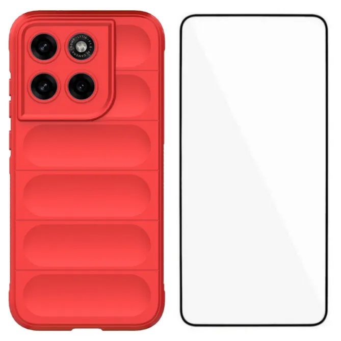 Coque Motorola Moto G67 / G77 Rugged Silicone avec Verre trempé