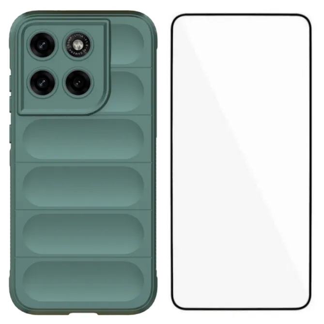 Coque Motorola Moto G67 / G77 Rugged Silicone avec Verre trempé