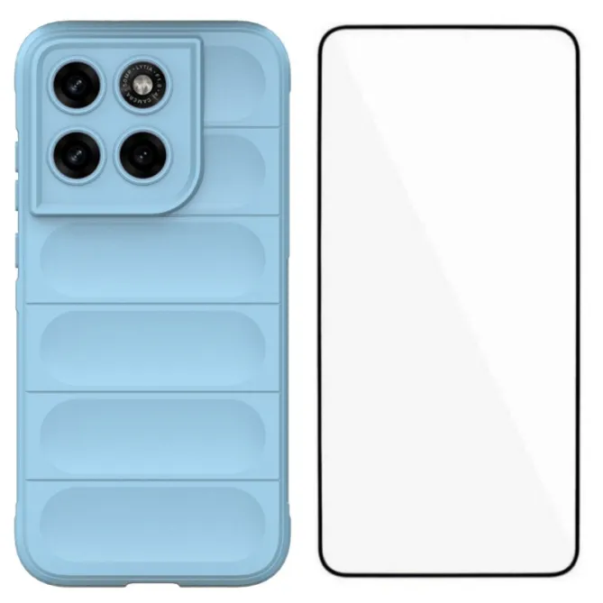 Coque Motorola Moto G67 / G77 Rugged Silicone avec Verre trempé
