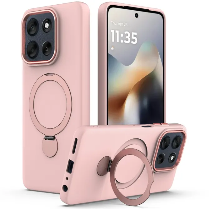 Coque Motorola Moto G77 / G67 Anneau Rotatif Magnétique