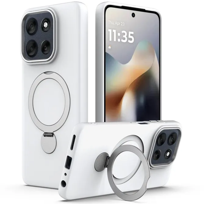 Coque Motorola Moto G77 / G67 Anneau Rotatif Magnétique