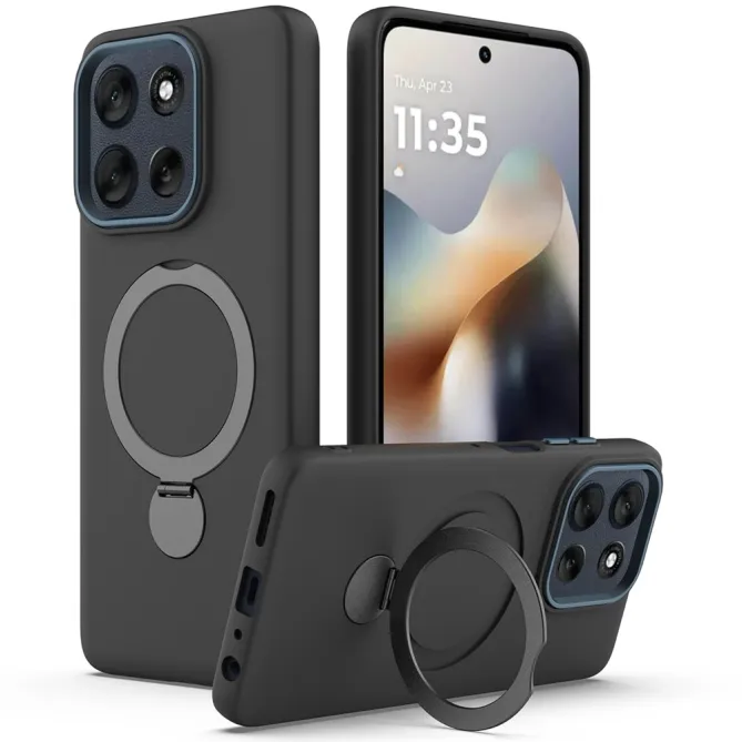 Coque Motorola Moto G77 / G67 Anneau Rotatif Magnétique