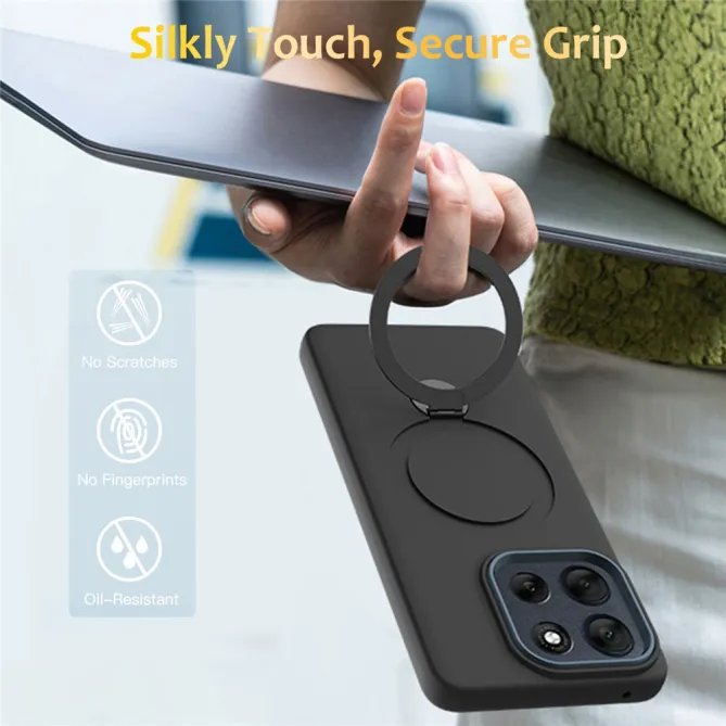 Coque Motorola Moto G77 / G67 Anneau Rotatif Magnétique