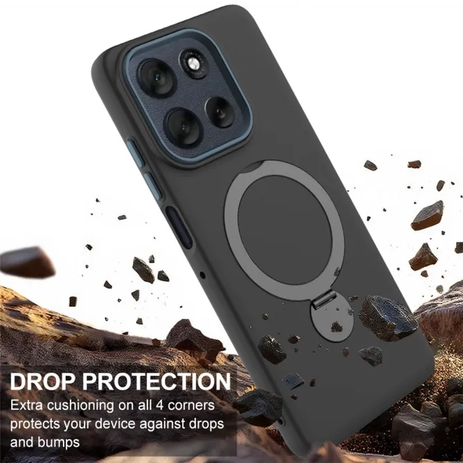 Coque Motorola Moto G77 / G67 Anneau Rotatif Magnétique