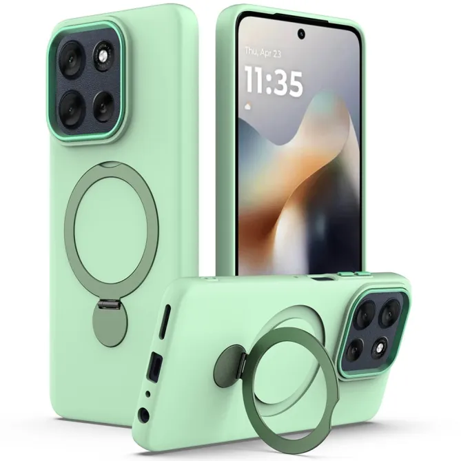 Coque Motorola Moto G77 / G67 Anneau Rotatif Magnétique