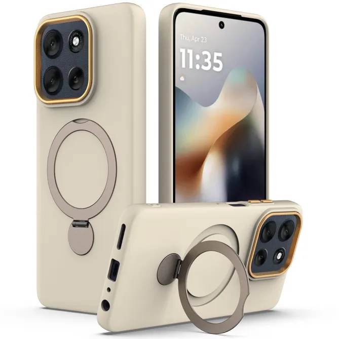 Coque Motorola Moto G77 / G67 Anneau Rotatif Magnétique