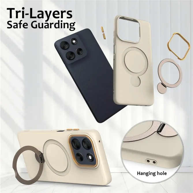 Coque Motorola Moto G77 / G67 Anneau Rotatif Magnétique