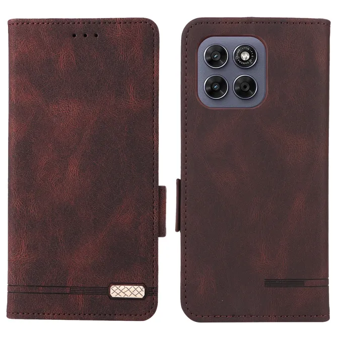 Étui Motorola Moto G67 / G77 Simili Cuir Vintage - Décor Métal
