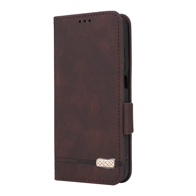 Étui Motorola Moto G67 / G77 Simili Cuir Vintage - Décor Métal