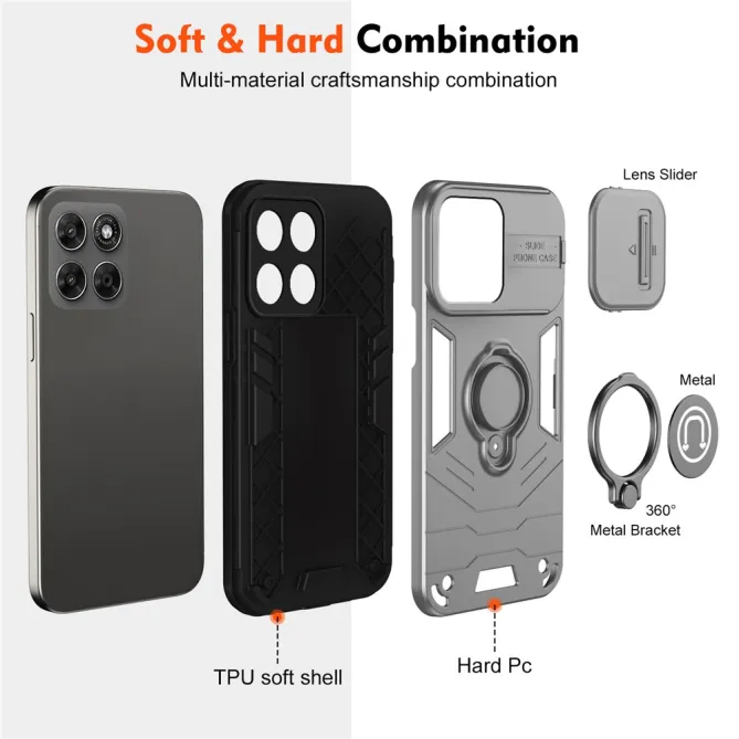 Coque Motorola Moto G67 / G77 Antichoc avec Cache Caméra et Anneau