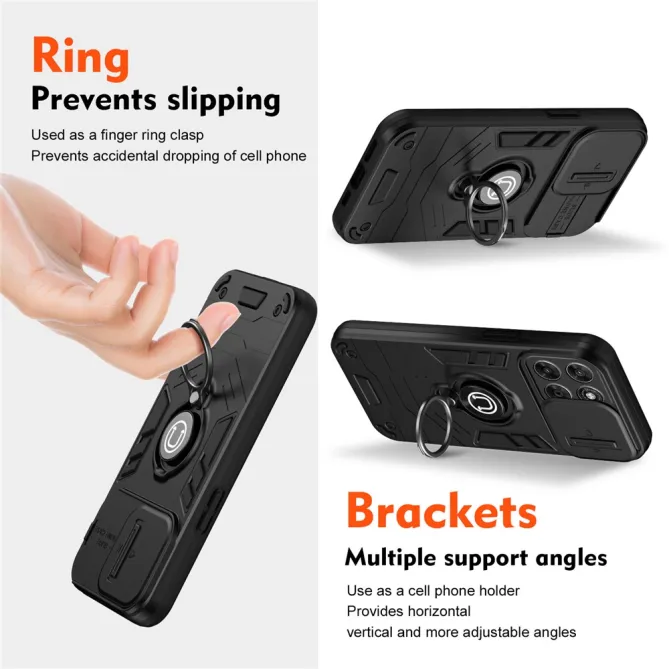 Coque Motorola Moto G67 / G77 Antichoc avec Cache Caméra et Anneau