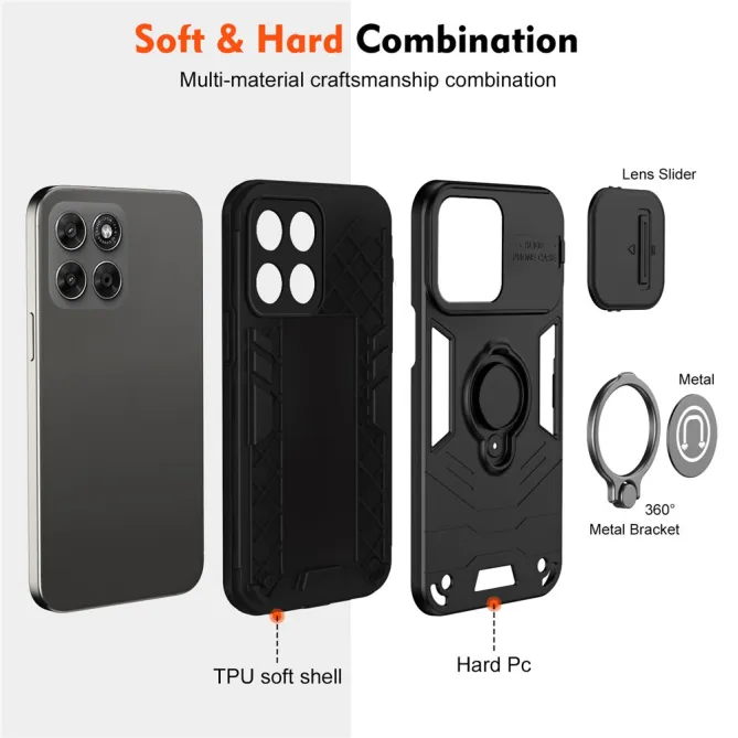 Coque Motorola Moto G67 / G77 Antichoc avec Cache Caméra et Anneau