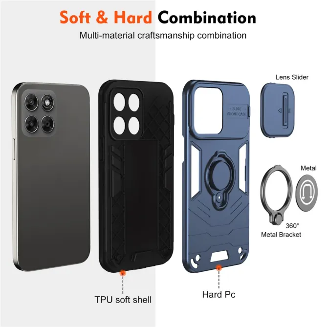 Coque Motorola Moto G67 / G77 Antichoc avec Cache Caméra et Anneau