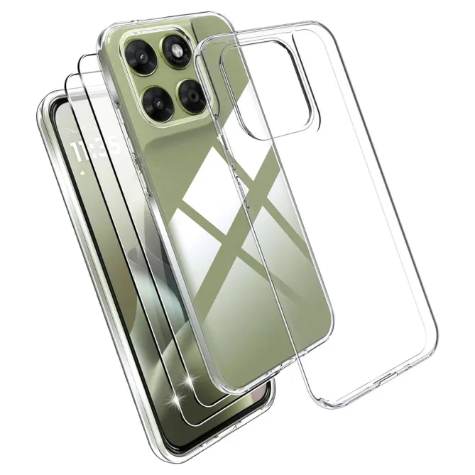 Pack Motorola Moto G67 / G77 Coque Transparente et 2 Verres Trempés