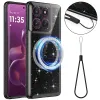 Coque Motorola Moto G67 / G77 Pailletée Magnétique avec Dragonne