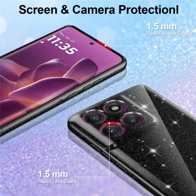 Coque Motorola Moto G67 / G77 Pailletée Magnétique avec Dragonne