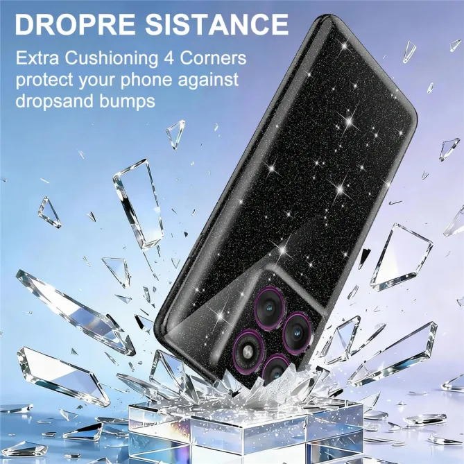 Coque Motorola Moto G67 / G77 Pailletée Magnétique avec Dragonne