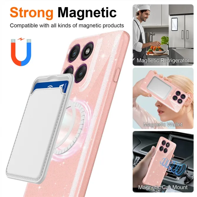 Coque Motorola Moto G67 / G77 Pailletée Magnétique avec Dragonne