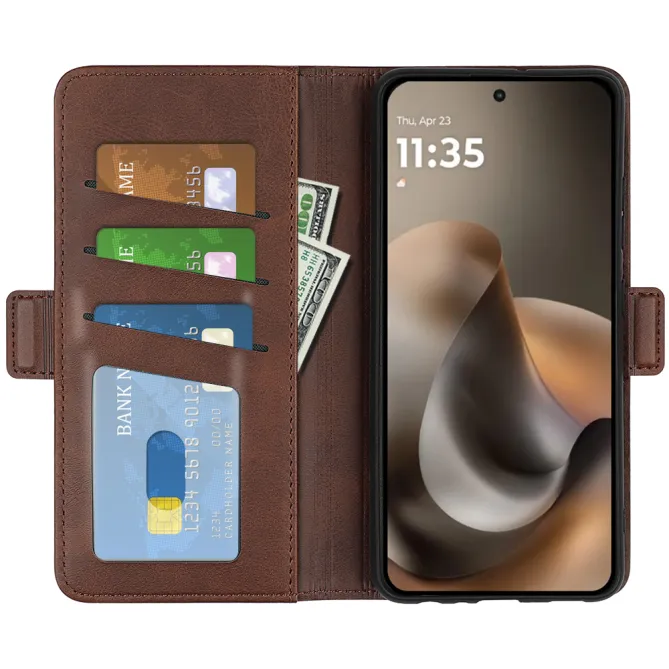 Housse Motorola Moto G67 / G77 simili cuir mat portefeuille