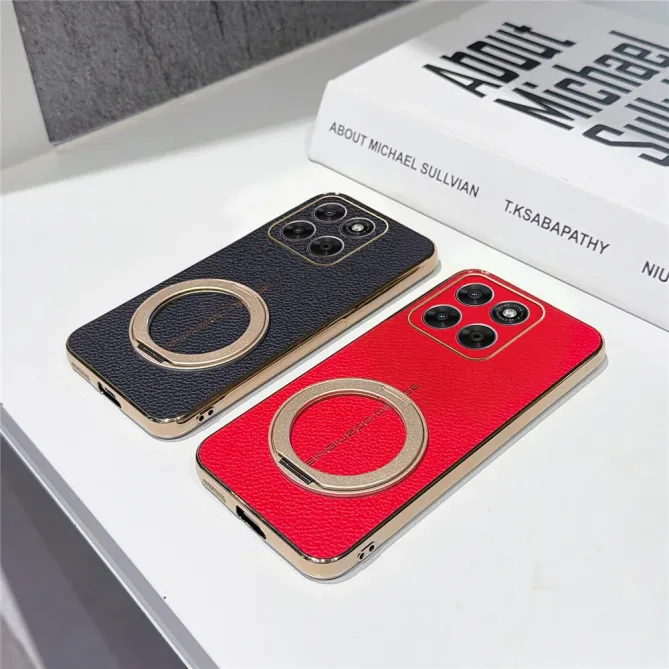 Coque Motorola Moto G67 / G77 Simili Cuir Litchi avec Anneau