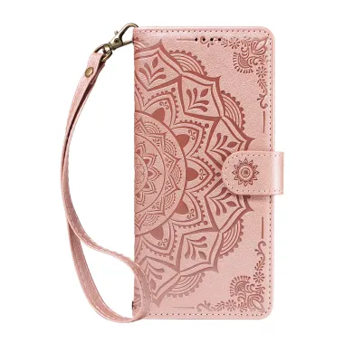 Housse Mandala Gaufrée Motorola Moto G77 G67 Simili Cuir Porte-Cartes